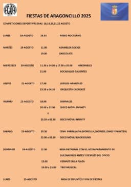 Cartel de fiestas | Fiestas Aragoncillo