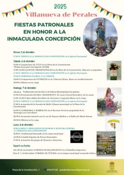 Cartel de fiestas | Fiestas Patronales en Honor a la Inmaculada de la Concepción